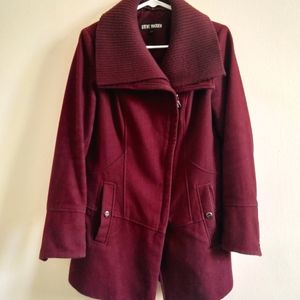 Steve Madden Burgundy Wool Coat (M)